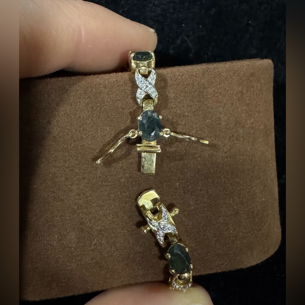 Ross Simon’s Sapphire 18k Gold Vermeil Sterling Silver Bracelet - Picture 4 of 7
